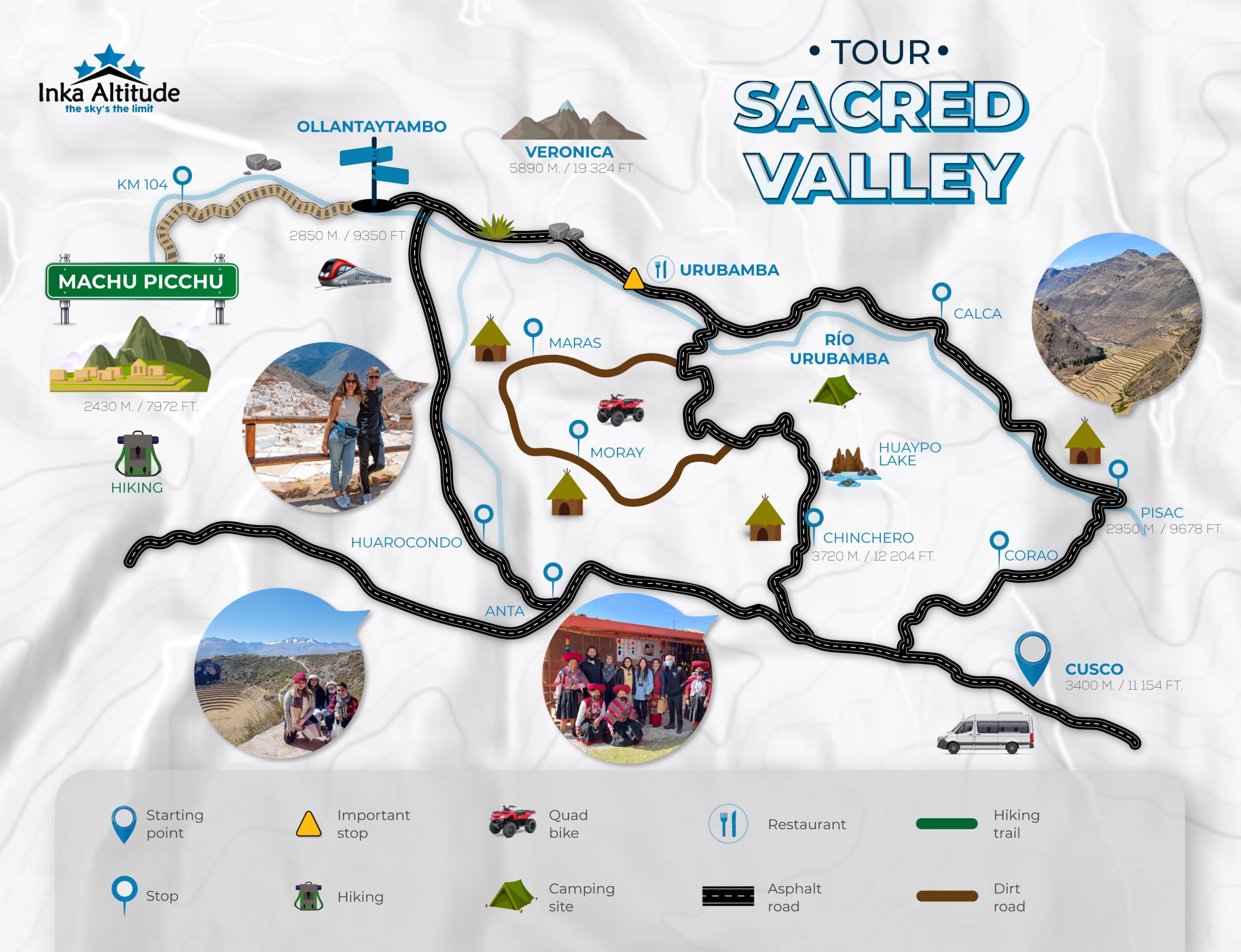 Sacred valley and Moray salt Mines Map