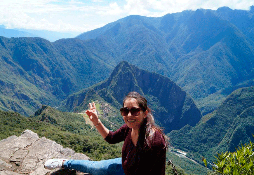 view of machupicchu from mountain